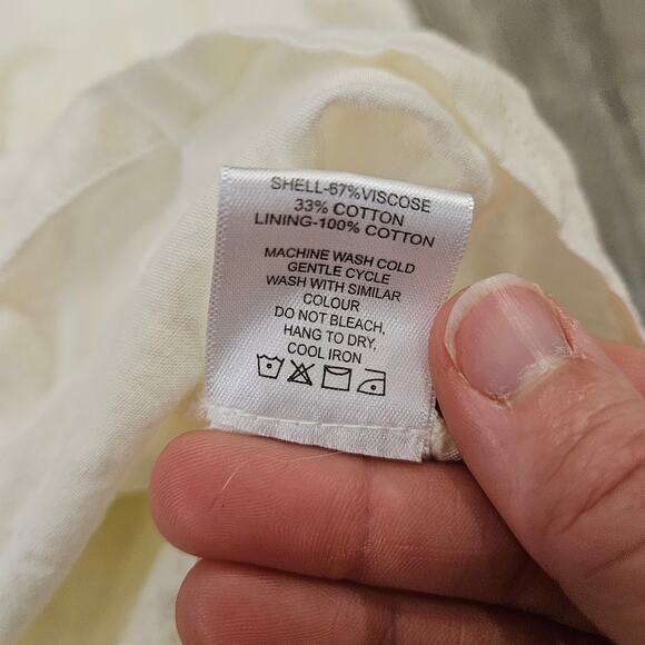 Able Dress Womens Size S Jane Maxi Local Global Antique Yellow White Tiered - Picture 14 of 14